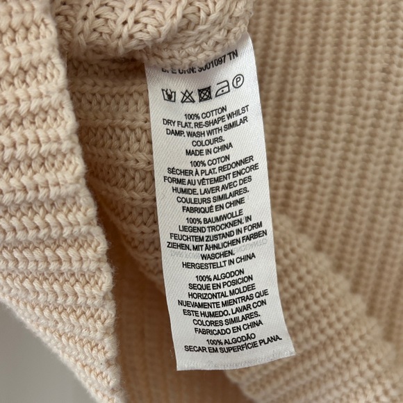 Cream Ribbed Women's Sweater - Picture 2 of 4